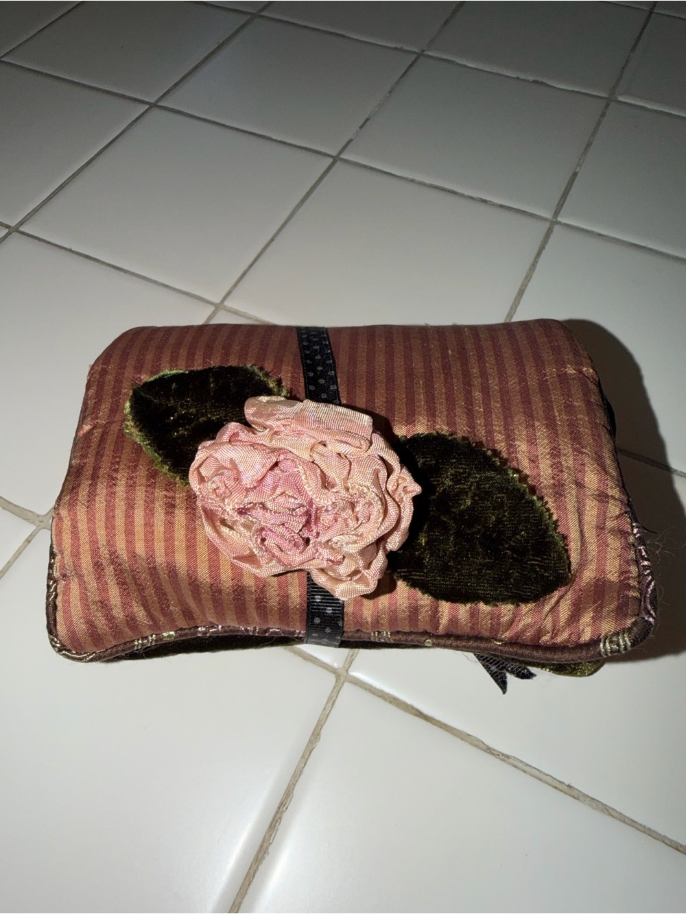 Roll jewelry case Pouch purse holiday travel organize holder makeup vintage bag